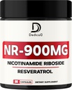 NAD Nikotiinamiid Riboside Resveratrool 900mg Plus Resveratrool 100MG - Raku tootmine ja taastamine, vananemine hästi, üldine elujõud - 80 kapslit