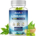 L-Theanine Gummies 400mg, Chewable Theanine Supplement for Adults & Kids 4+, Natural Stress Relief, zzZ & Focus Supplement, Vegan, Low Sugar, Non-Drowsy, Lemon Flavor, 60 Chewables