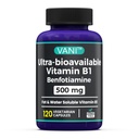 VANI 500MG Benfotiamiin B1, 5X aeg Rasv ja vees lahustuv tiamiin B1 täiendus – kolmanda osapoole testitud, gluteenita (120 kapslit)