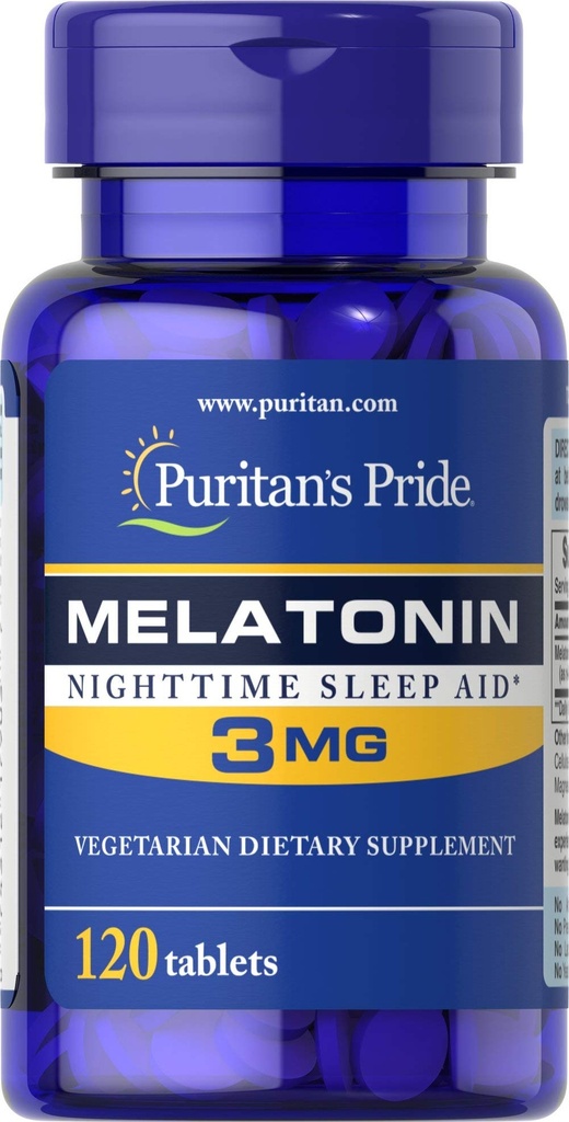 Puritaanid Pride melatoniin 3 Mg tabletid, 120 loend