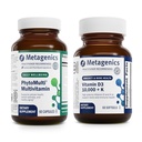 Metageenikakomplekt - PhytoMulti & D3 10 000 + K - 60 PhytoMulti kapslit meestele ja naistele - 60 Softgels D3 10 000 + K immuunsuse toetamiseks, luude terviseks ja südame terviseks