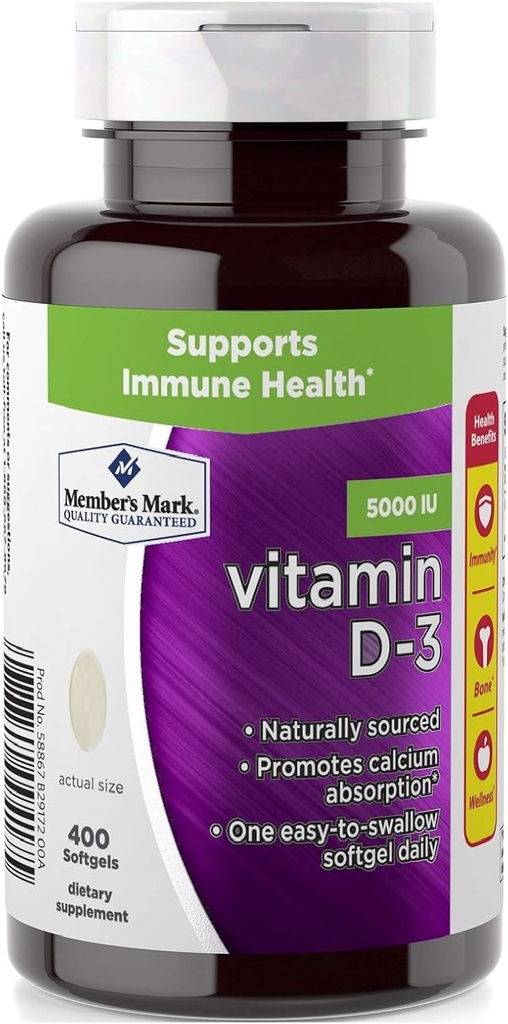 Birsppy liikme Mark Vitamiin D-3 5000 RÜ toidulisand (400 loend)