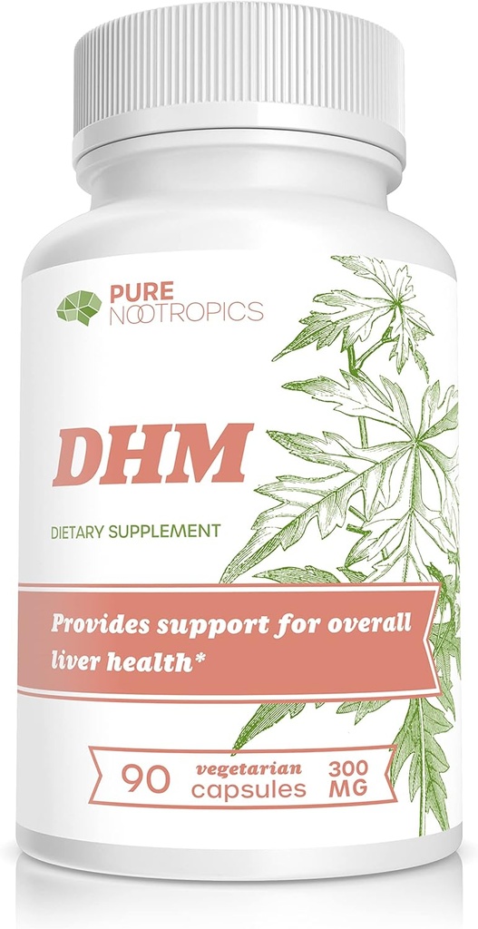 Puhas nootroopika Dihüdromüüritsetiin (DHM) 300 mg kapslid | Hovenia Dulcis Extract | 90 Veg Cap Value Pack | Toetada maksa tervist | Pärast alkoholitoetust | Party Smart