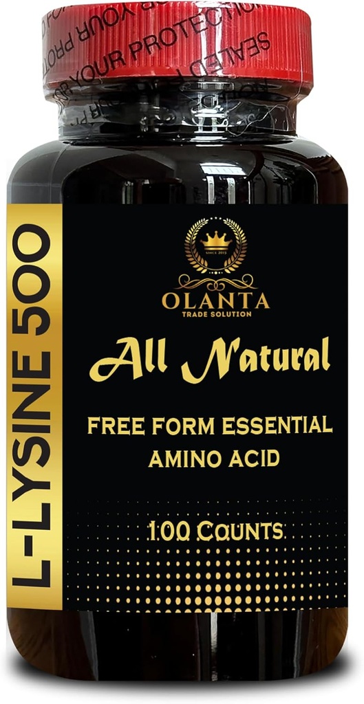L-LYSINE 500 AMINO ACID - Tervislik lihaste areng, tasakaalustatud heaolu, toetavad sidekoe tervist, igapäevast lüsiini tarbimist, orgaanilist immuuntoetust, - 1 pudel 100 loeb