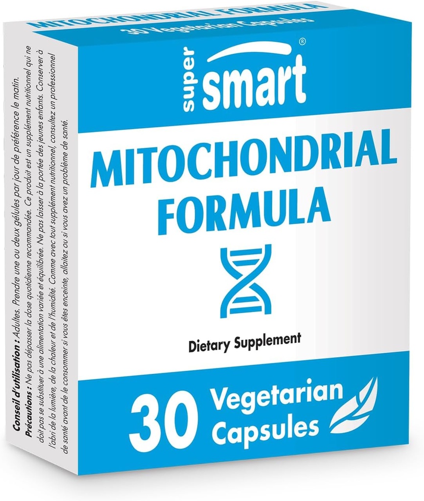 SuperSmart - Mitokondriaalne valem (täiustatud valem) - PQQ, R-lipohappe, atsetüül-L-karnitiiniga - Mitokondriaalne lisand | Mitte-GMO & Gluteenivaba - 30 taimekapslit