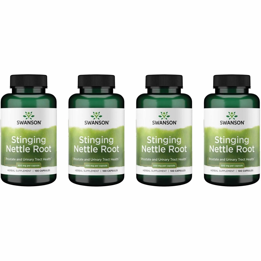Swanson Stinging Nettle Juur (Urtica Dioica) - Taimne täiendus - (100 kapslit, 500 mg) (4 pakendit)