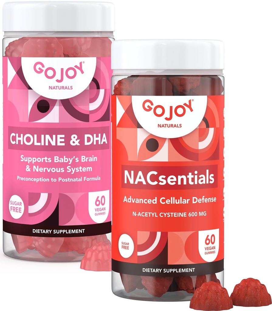 NAC 600mg + koliin ja DHA Gummies Bundle - toitumisalane toetus igapäevasele heaolule