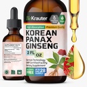 BIO KRAUTER Panax ženšenni ekstrakt Vedelik - Korea punane ženšennilisa Alkoholivaba - immuuntoetus - Vegan, suhkruvaba - 2 Fl.Oz.