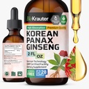 BIO KRAUTER Panax ženšenni ekstrakt Vedelik - Korea punane ženšennilisa Alkoholivaba - immuuntoetus - Vegan, suhkruvaba - 2 Fl.Oz.
