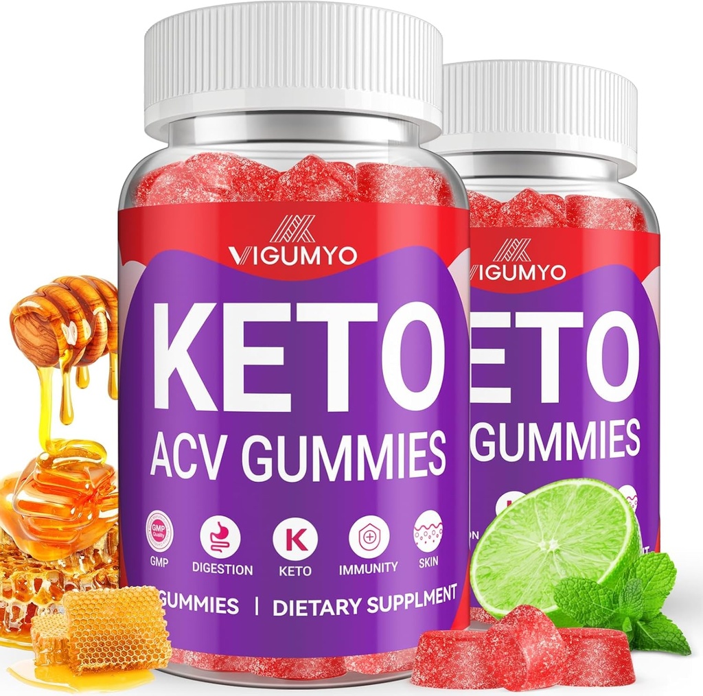 Keto ACV Gummies 1500MG Keto Õunasiider Äädikas Valmistatud Granaatõunapeedi Mahl Pulber B12 Vegan Non GMO 120 Gummies