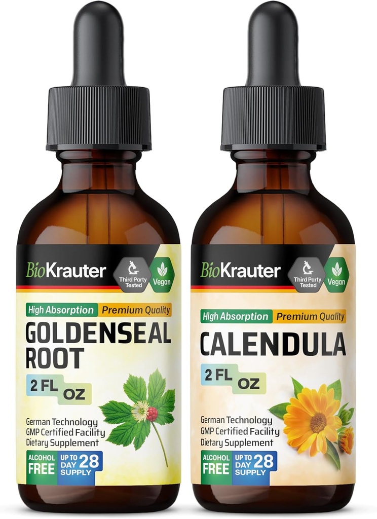 BIO KRAUTER Goldenseal Tinktuur 2 Fl. Oz... Calendula Tinktuur 2 Fl. Oz.