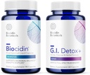 Biocidin Capules ja GI Detox + Binder Bundle - toetab Biofilmide lammutamist, tervislikku detoksifitseerimist ja kehalist puhastust botaanika, tseoliidi ja aktiveeritud söega
