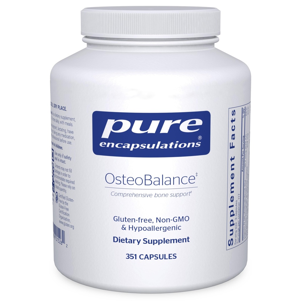 Puhas kapseldumine OsteoBalance | Hüpoallergeenne toidulisand kaltsiumi imendumise soodustamiseks ja tervisliku luu mineraalsuse suurendamiseks * | 351 kapslit