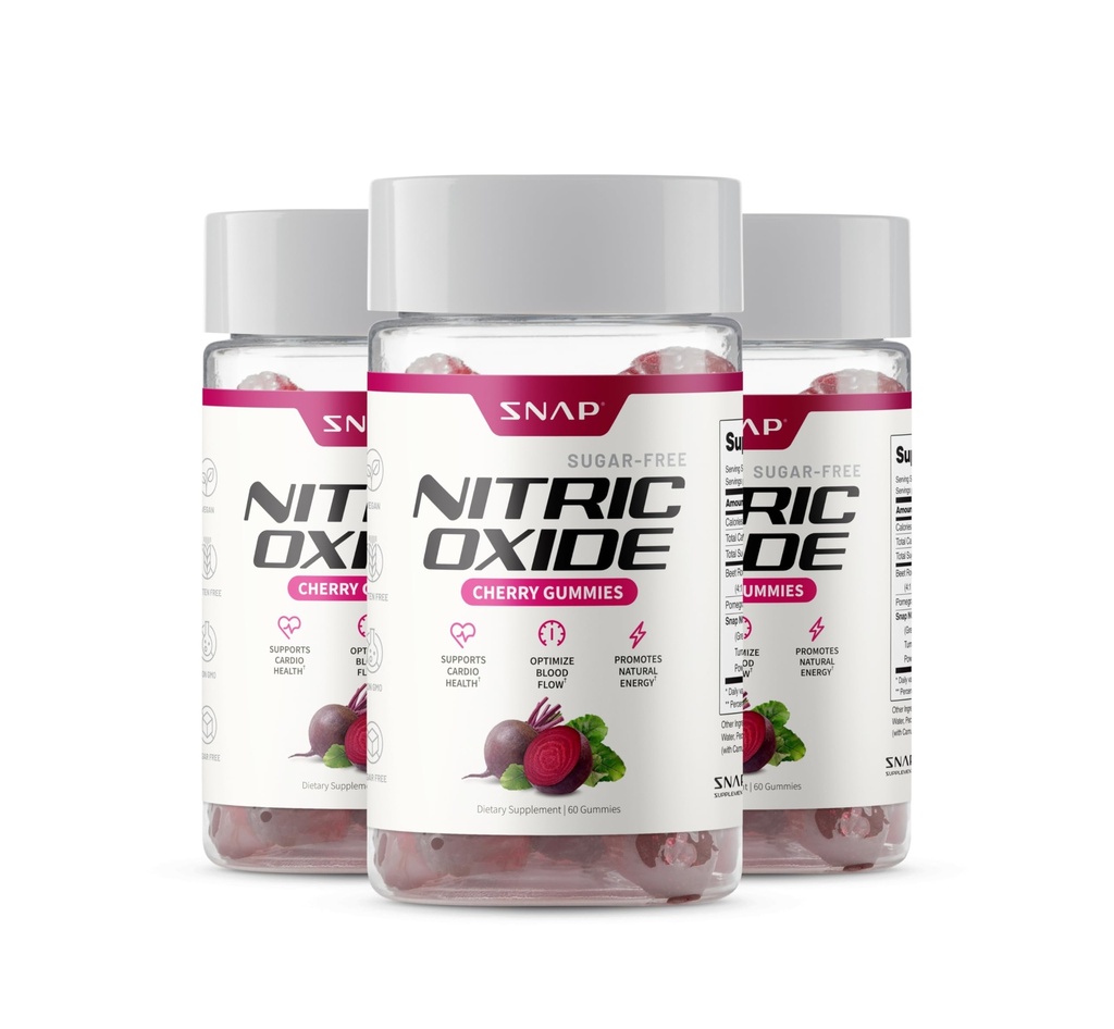 Snap Supplements Lämmastikoksiidpeet Juurkummies - toetada tervislikku vereringet, 180 Gummies