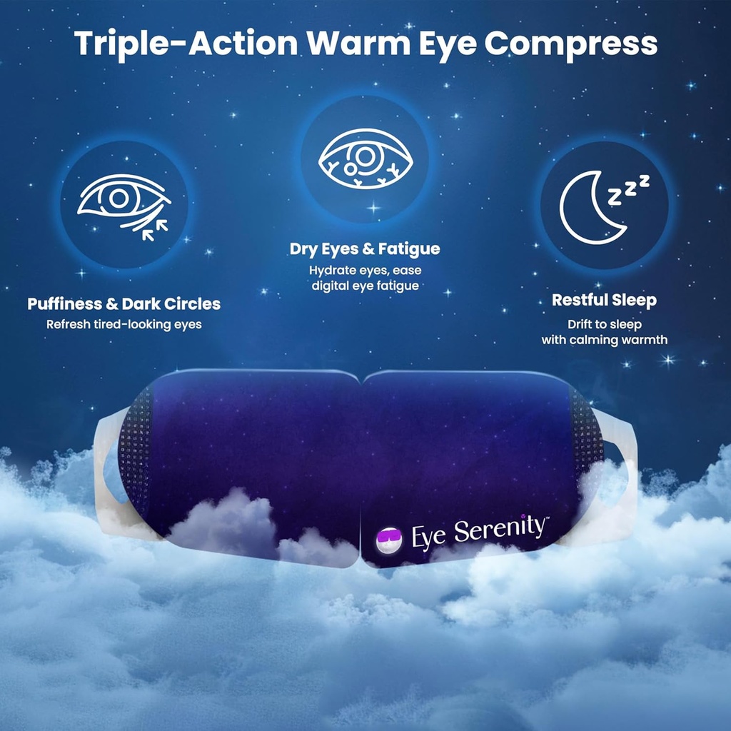 Aurusilmamask Isekuumenev Soe Kompress kuivale silmale, Kiire Reljeef Stye'ile, Puffy Sensitive Eyes - Niiske Soojusmask Magamiseks, 15 Pack