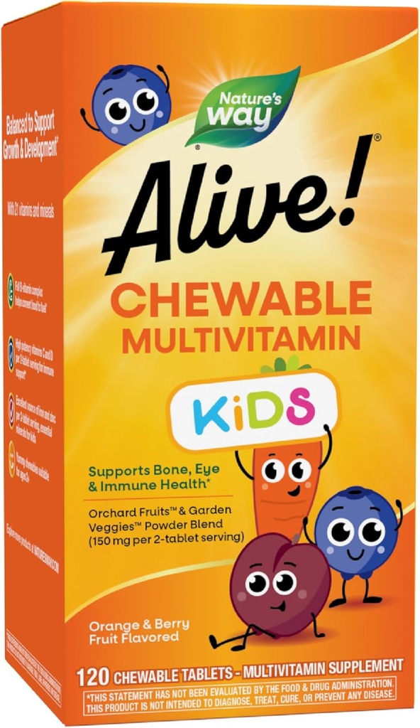 Alive! Children's Multi-Vitamin Chewable - 120 Chewable Tablets by Nature's Way
