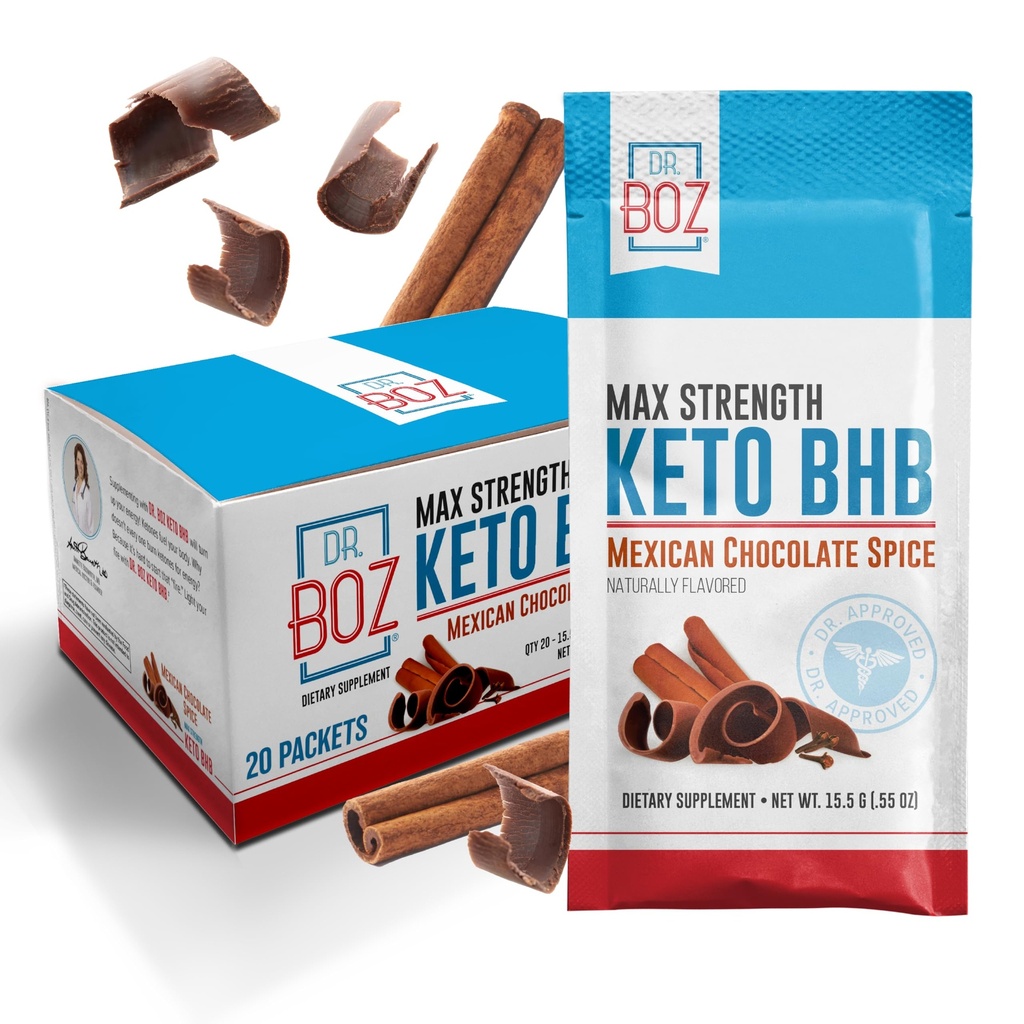Dr Boz - Keto BHB pulber - Mehhiko šokolaadivürts, 20 serveerimist - ketoonid Jook - energia ja vähendatud isu - Max Tugevus Toidulisand - Kvaliteet testitud - Valmistatud USA - 10,9oz (310 g)