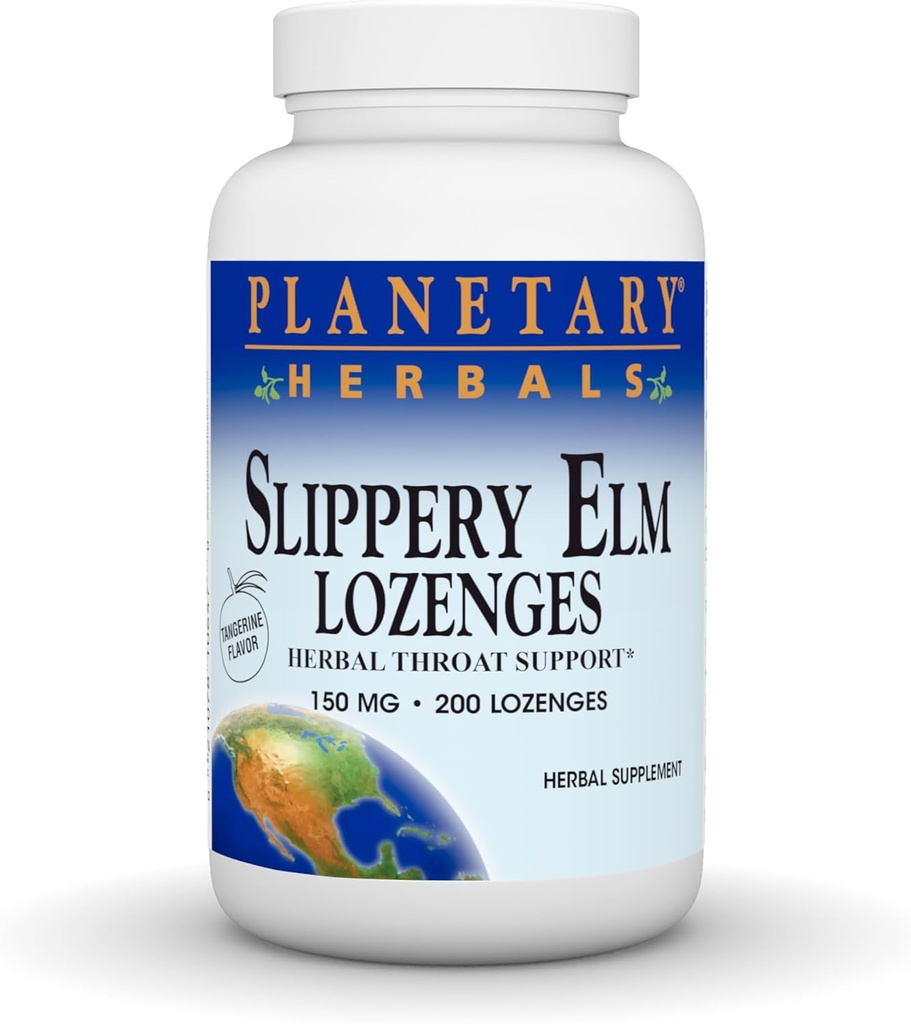 PLANETARY HERBALS Slippery Elm Lozenges, Tangerine, 200 krahv