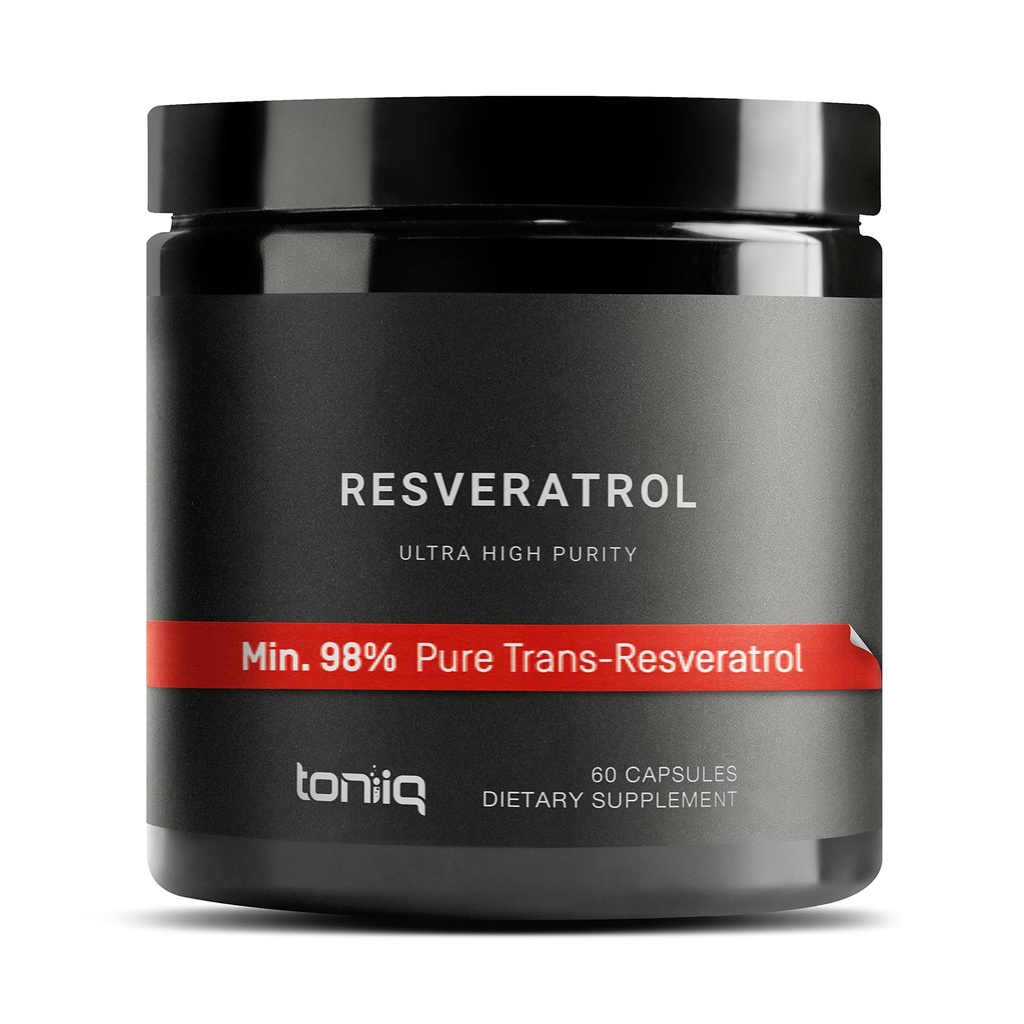 Toniiq Ultra kõrge puhtusastmega Resveratrooli kapslid - 98% Trans-Resveratrooli - kõrgelt puhastatud ja biosaadav - 60 kapslit Reservatrooli täiendus