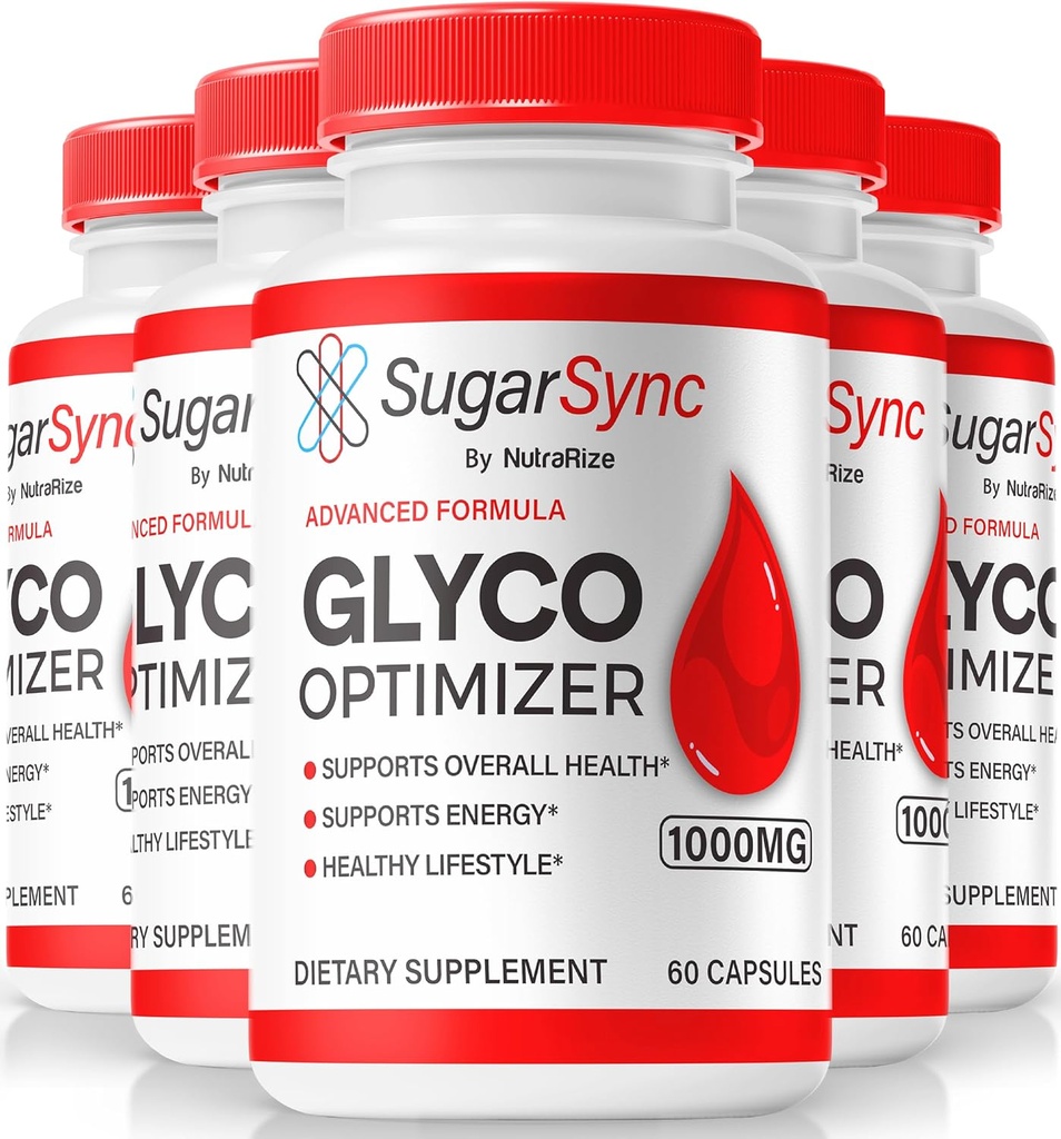 NutraRize (5 Pack) Sugar Sync Glyco Optimizer kapslid, ametlik SugarSync Glyco Optimiser, Sugar Sync Joint Optimizer, Sugar Sync Gluco Cleanse Detox Formula, SugarSync Glycol Reviews (300 kapslit)