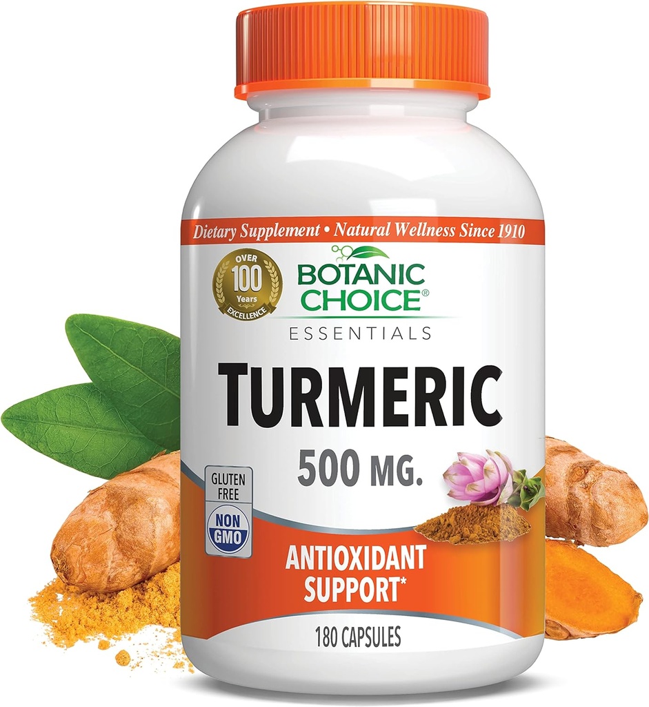Botaaniline valik Premium Turmeric Antioxidant Support - ühine tervise täiendada täiskasvanutele - 180 Vege kapslid (iga 500 mg)