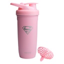Smartshake DC COMICS Reforce Stainless Steel Protein Shaker Pudel 900 ml | 30oz - Leakproof Screw-on Lid - BPA Free - Unisex - Non-Isolated - Supergirl Logo