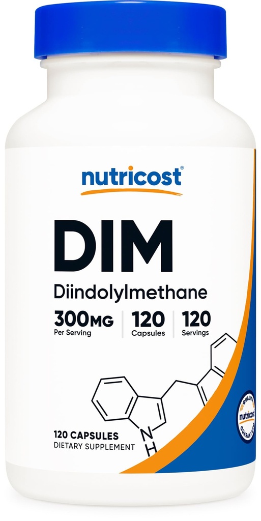 Nutricost DIM (Diindolylmethane) Plus BioPerine 300mg, 120 Taimekapslid - kuni 4 kuu pakkumine, Max Tugevus DIM täiendus