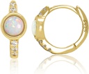 14K kullatud 925 Sterling Silver lõi valge Opal Huggie Hoop kõrvarõngad