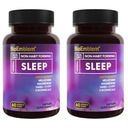BioEmblem Natural Sleep Aid täiskasvanutele Melatoniini, Valerian Juur, Suntheanine & More | Tervisliku une täiendus | Taimsed magamispillid | 60 kapslit, 2 pakendit