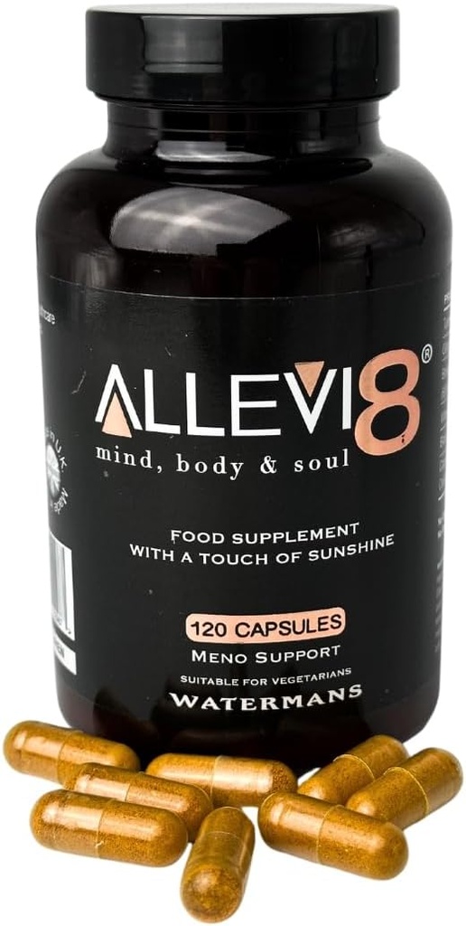 Watermans Allevi8 kurkumiin Turmeric, Ingver, Frankincense, Vitamiin D & Black Pepper Ekstrakt parimaks imendumiseks - igapäevane ühine ja vaimne tervis, immuuntervise tugi