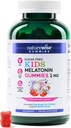 NatureWise Kids Melatoniin 1 mg suhkruvabad kummikud 4-aastastele ja vanematele lastele - harjumusteta moodustav uneabi - maasikamaitseline - vegan, gluteen, mitte-GMO - 180 loend[6 kuu pakkumine]