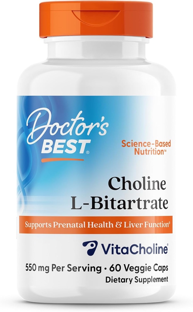 Arsti parim koliin L-Bitartraat (VitaCholine), toetab sünnieelset tervist ja maksafunktsiooni, mitte-GMO, gluteenivaba, sojavaba, Vegan 60 Veggie Caps