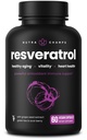 NutraChamps Resveratrooli lisand, ekstra tugevuse valem tervislikuks vananemiseks, immuuntoetus, 60 Vegankapslit Trans-Resveratrooliga, roheline teeleht, Acai marja ja viinamarjaseemne ekstrakt