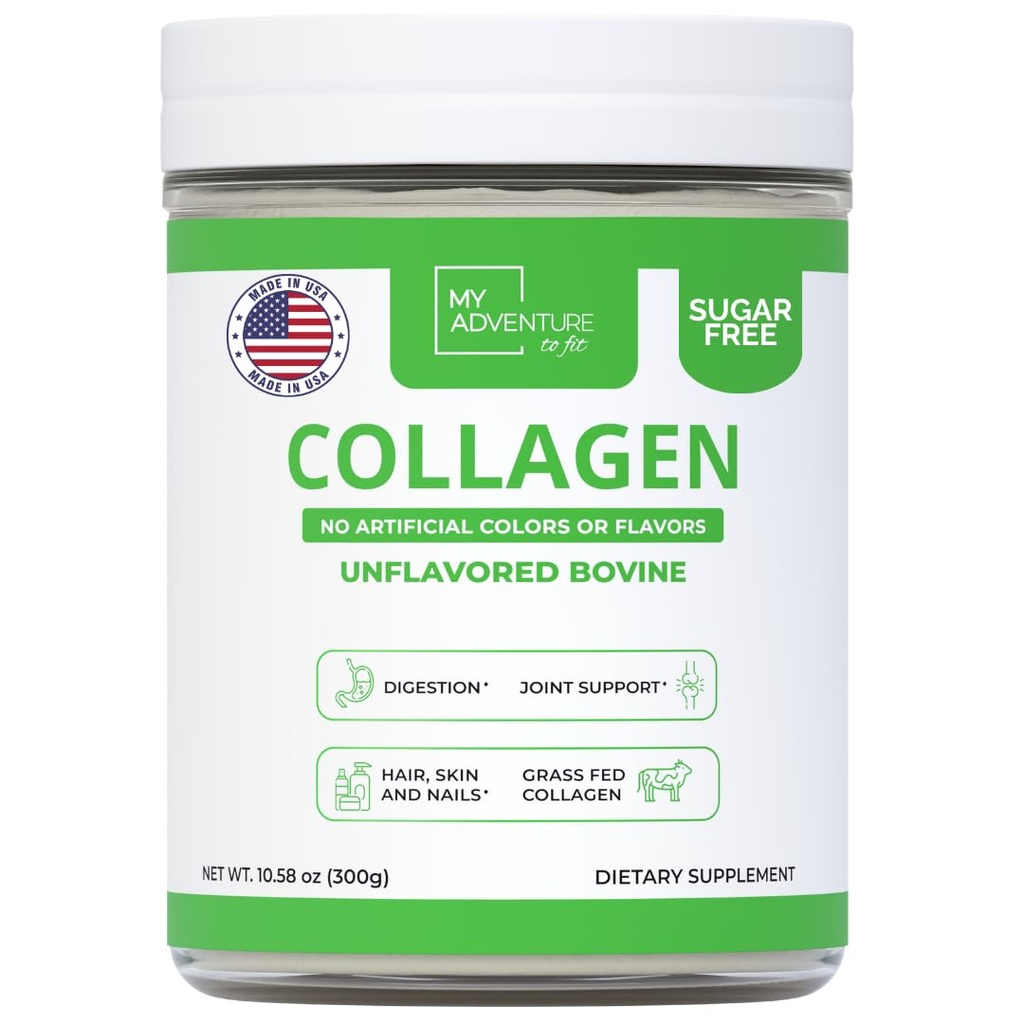My Adventure to Fit Hydrolyzed Collagen for Women - Rohutoidu kollageeni pulber lihaste kasvuks ja kollageeni valgu pulber - Keto kollageeni pulber liigeste ja soolestiku tervise jaoks - maitsestamata veise 300g