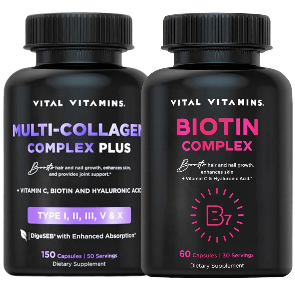 Vitamiinid Multi kollageen Plus pillid + Biotin Complex pillid