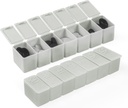 Iganädalane väike pillide korraldaja, 7-päevane pillide juhtum, igapäevane vitamiinijuhtumi meditsiinikast, pillide konteinerid ravimite toidulisandite jaoks Kalaõli (2Pcs, Hall)