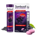 Sambucol Black Elderberry kihisevad tabletid - Elderberry koos tsingi ja C-vitamiiniga täiskasvanutele, Elderberry lahustavad tabletid, marjad - 15 krahv
