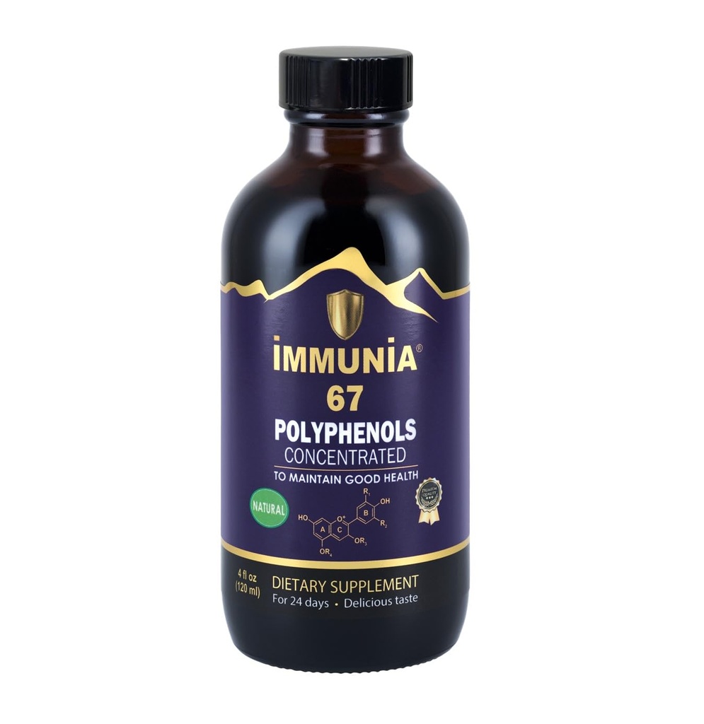 Immunia 67 Polüfenoolid - Elderberry kontsentraat ja antioksüdandid puuviljad. Premium Antioksüdandi täiendus 67 polüfenooliga (Antotsüaniinid, kvertsetiin, resveratrool jne) 24-päevane pakkumine pudeli kohta (1-pakk)