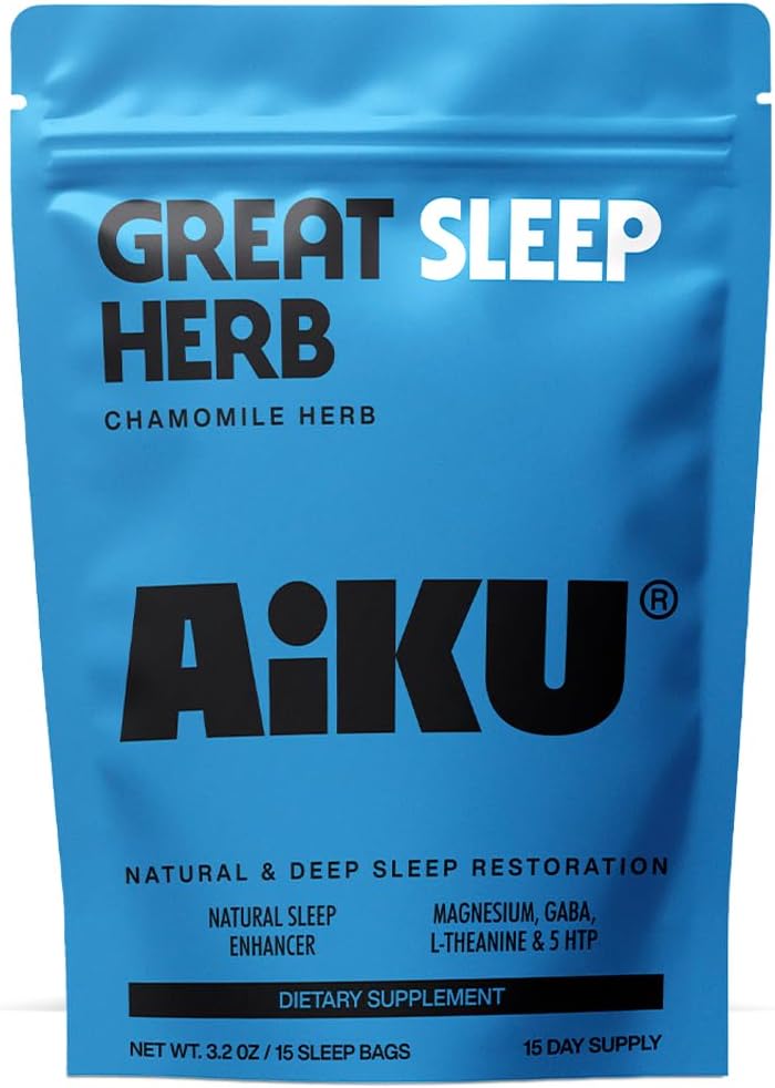 Great Sleep Herb | Rahuliku une ja lõõgastumise jaoks | Kummelitee GABA, magneesiumi ja 5-HTP-ga | Premium taimse une tugi | USA Made - 15 teekotid (15 päeva pakkumine)