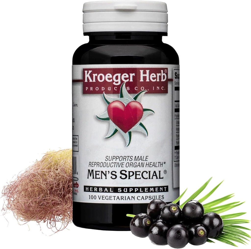 Kroegeri ürditooted, meeste eripakkumine | eesnäärmetoetus meestele Saw Palmetto, Black Walnut & Cornsilk | Taimne kuseteede tervise valem | Valmistatud USA-s