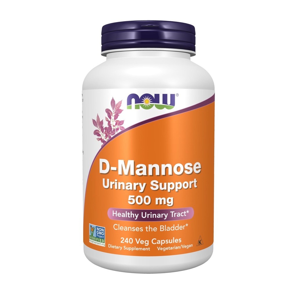 NOW Foods Supplements, D-Mannose 500 mg, Non-GMO projekt kontrollitud, tervislik kuseteede *, 240 Veg kapslid