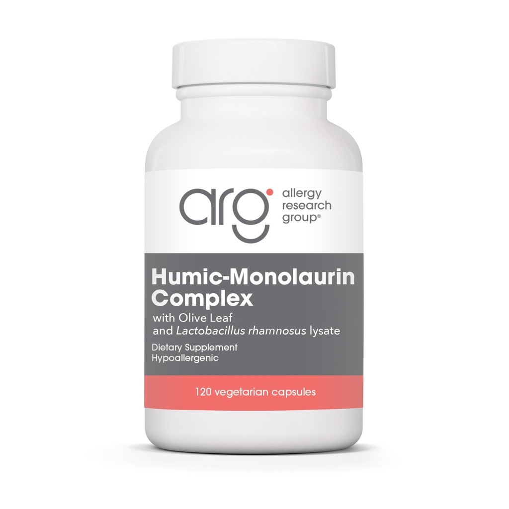 Allergia uurimisrühm Humic-Monolaurin Complex - Immuunsüsteemi tugi, Humic Acid Supplements, koos Olive Leaf, taimetoitlased kapslid - 120 krahv