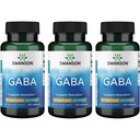 Swanson GABA - Aminohappe lisand, mis edendab rahulikku ja lõõgastavat und, et toetada rahulikku und - suure tugevusega valem tervisliku stressi taseme toetamiseks - (100 kapslit, 500 mg iga) (3 pakendit)
