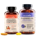 NatureWise Curcumin Turmeric 2250mg ja linaseemneõli 1200mg Omega 3 6 9 Softgels liigese, südame ja immuunsuse toetamiseks [1 & 2 kuu pakkumine]