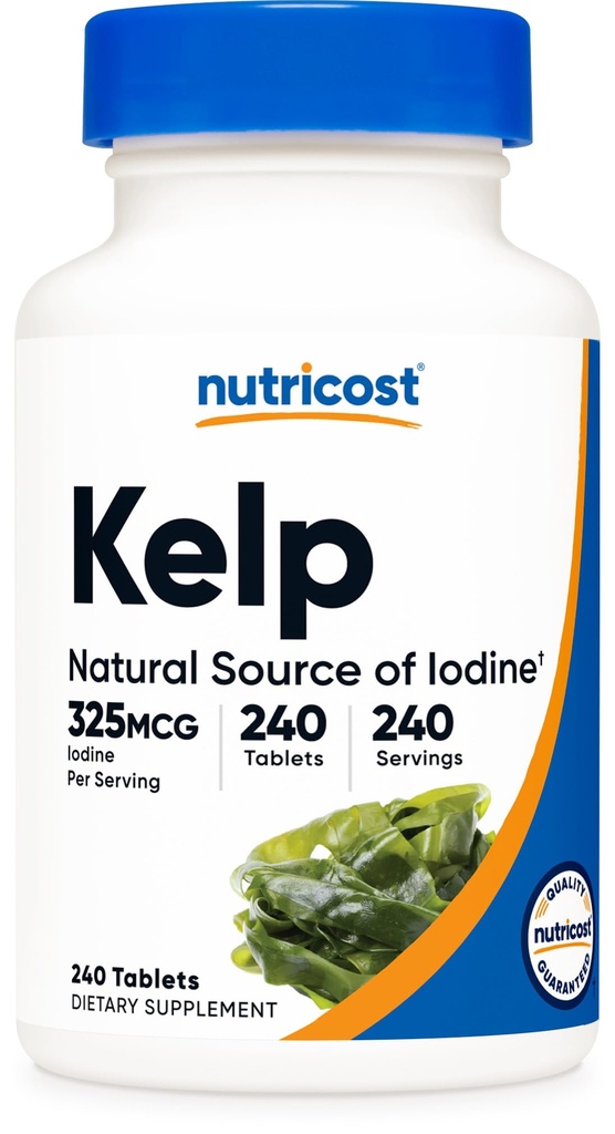 Nutrikost Kelp tabletid, 325 mg joodi, 240 tabletti - mitte-GMO, gluteenivaba