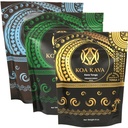 8 oz Koa Kava Bundle koos Premium Tongani, Fijian Waka ja Vanuatu Waka Kava Root Powderiga