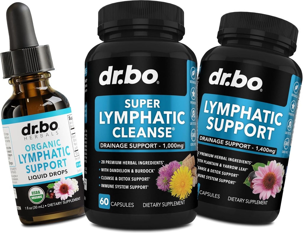 Lymphatic Drainage Supplements Pills & Drops - Orgaaniline Lymphatic Support Vedeliktilgad Puhasta kapslid Echinacea, Ingver, Dandelion, Red Root Supplement Lymph Node Detox Cleanse System Drainage