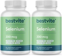 BESTVITE Selenium 200mcg (360 taimekapslit) (2-pakend) - Stearaadid puuduvad - vooluagendid puuduvad - vegan - mitte-GMO - gluteenivaba