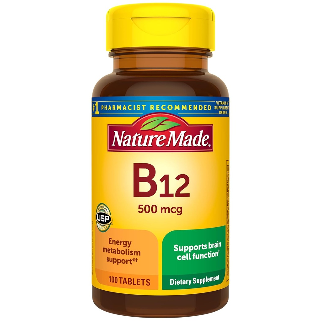 Nature Made Vitamiin B12 500 mcg. Tabletid 100 Ct