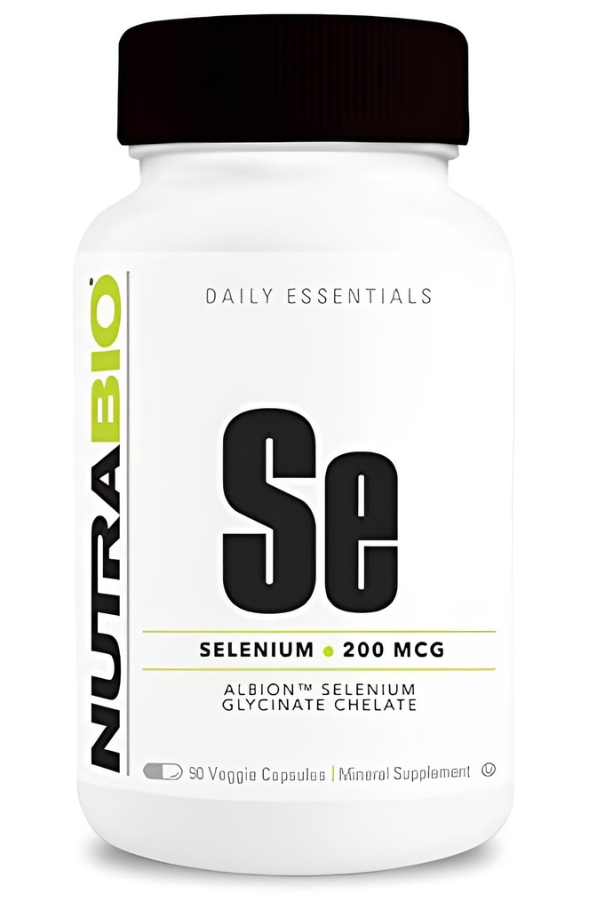 NutraBio Selenium Supplement, 200mcg - 90 köögiviljakapslid - looduslik antioksüdant tugi